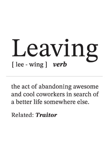 بطاقة تهنئة وداع - المغادرة