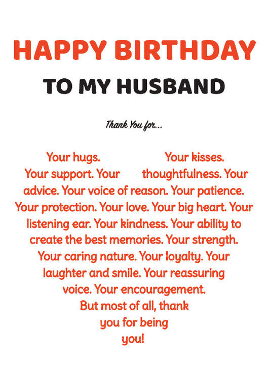 Birthday Greeting Card - My Husband