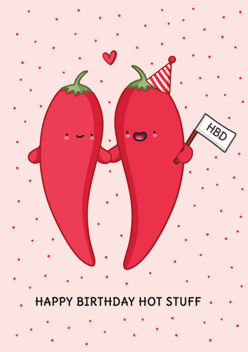 بطاقة تهنئة بعيد الميلاد - HBD Hot Stuff
